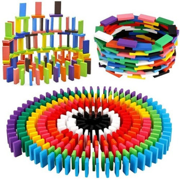 Blossom 120-Piece Wooden Domino Set