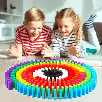 Blossom 120-Piece Wooden Domino Set