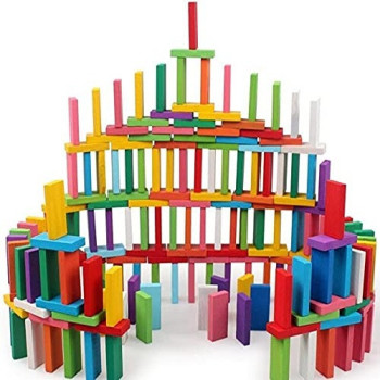 Blossom 120-Piece Wooden Domino Set