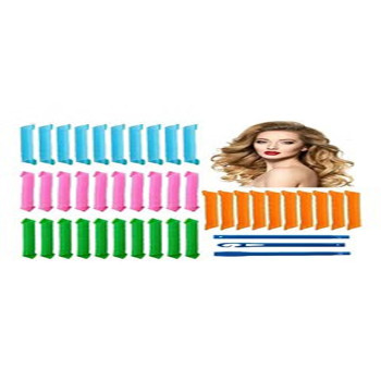 Xiuwoo 40-Piece Heatless Spiral Hair Curler Set Multicolour