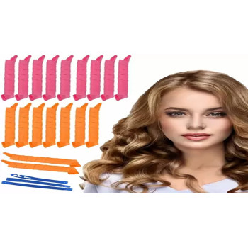 Xiuwoo 40-Piece Heatless Spiral Hair Curler Set Multicolour