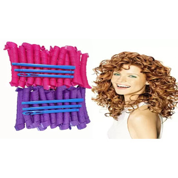 Xiuwoo 40-Piece Heatless Spiral Hair Curler Set Multicolour