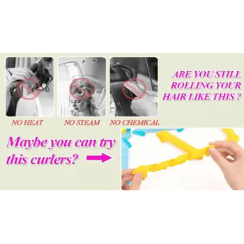 Xiuwoo 40-Piece Heatless Spiral Hair Curler Set Multicolour