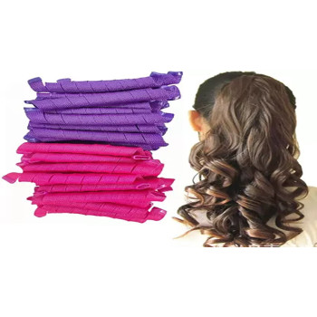 Xiuwoo 40-Piece Heatless Spiral Hair Curler Set Multicolour