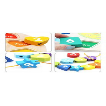 Digital Geometry Clock Wooden Blocks Toy