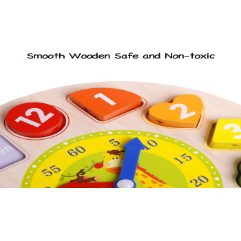 Digital Geometry Clock Wooden Blocks Toy