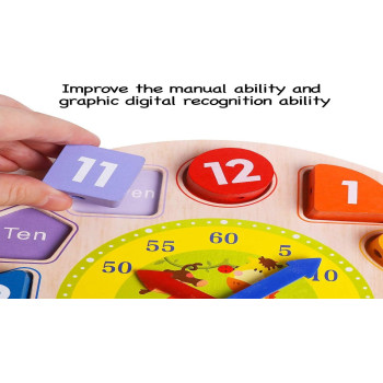 Digital Geometry Clock Wooden Blocks Toy