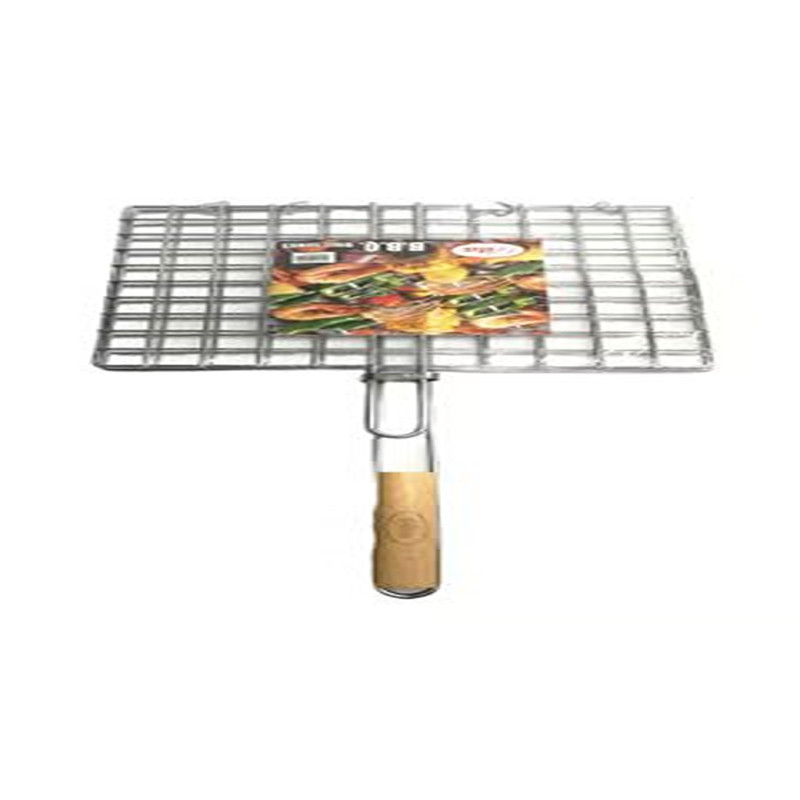 Bita Stainless Steel Bbq Grill Silver/Brown 40 x 30cm