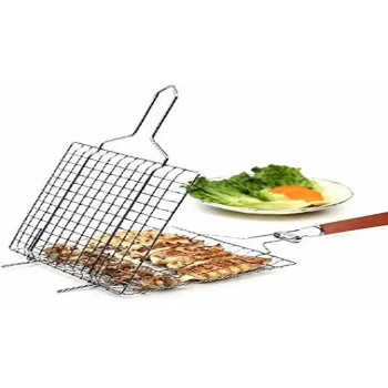 Bita Stainless Steel Bbq Grill Silver/Brown 40 x 30cm