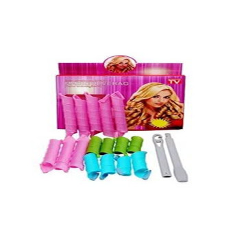 Magic Leverag 18-Piece Hair Roller Set Pink/Green/Blue Colour
