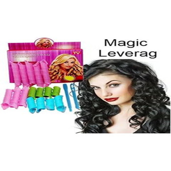 Magic Leverag 18-Piece Hair Roller Set Pink/Green/Blue Colour