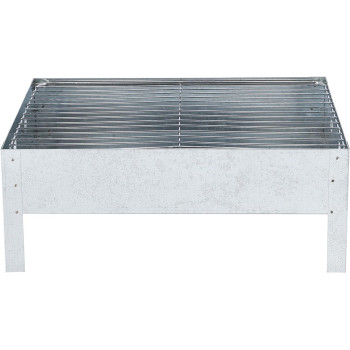 Delcasa Portable Stainless Steel Barbecue Stand With Grill Indoor And Outoor Silver 44.5 x 26.5cm