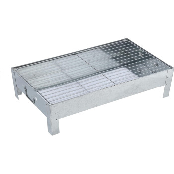 Delcasa Portable Stainless Steel Barbecue Stand With Grill Indoor And Outoor Silver 44.5 x 26.5cm