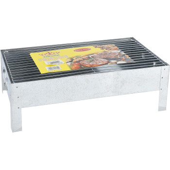 Delcasa Portable Stainless Steel Barbecue Stand With Grill Indoor And Outoor Silver 44.5 x 26.5cm