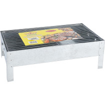 Delcasa Portable Stainless Steel Barbecue Stand With Grill Indoor And Outoor Silver 44.5 x 26.5cm