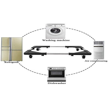 Leostar Stainless Steel Refrigerator Stand Black/White, 70 x 70 Cm