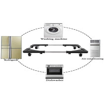Leostar Stainless Steel Refrigerator Stand Black/White, 70 x 70 Cm