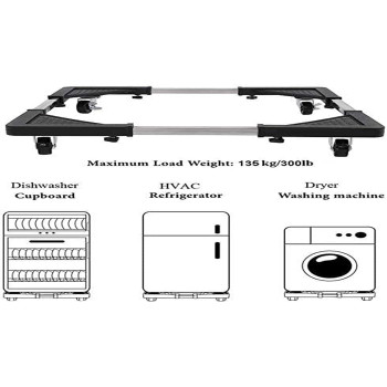 Leostar Stainless Steel Refrigerator Stand Black/White, 70 x 70 Cm