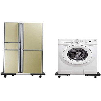 Leostar Stainless Steel Refrigerator Stand Black/White, 70 x 70 Cm