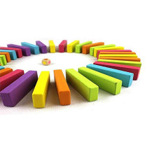 54-Piece Colored Wooden Building Block Dice Jenga With Hammer Learning Game Set For Kids