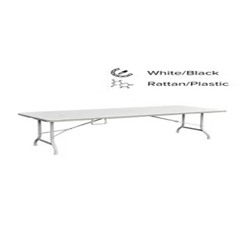 Lanny Foldable Buffet Table White/Black 180 x 72 x 76cm