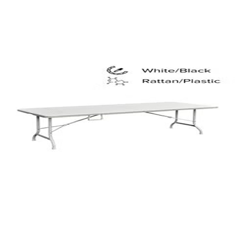 Lanny Foldable Buffet Table White/Black 180 x 72 x 76cm