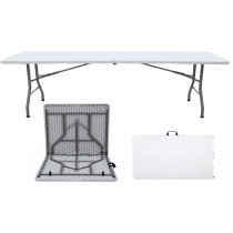 Lanny Foldable Buffet Table White/Black 180 x 72 x 76cm