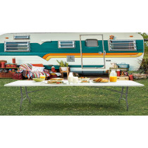 Lanny Foldable Buffet Table White/Black 180 x 72 x 76cm