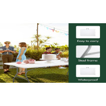 Lanny Foldable Buffet Table White/Black 180 x 72 x 76cm