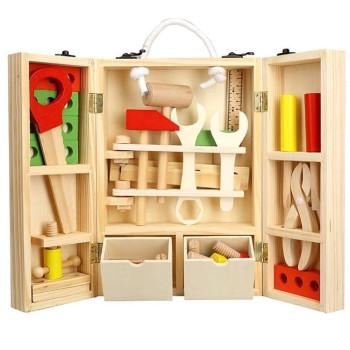 Beauenty Wooden Kids Tool Box