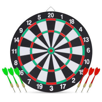Dart Board Game With 6 Darts And Instruction Manual 15 Inch