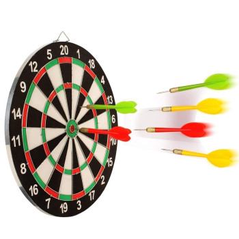 Dart Board Game With 6 Darts And Instruction Manual 15 Inch