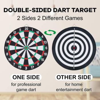 Dart Board Game With 6 Darts And Instruction Manual 15 Inch