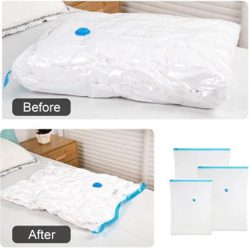 Pack Of 5 Vacuum Storage Bag With Plastic Suction Pump Set Assorted