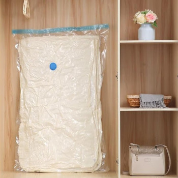 Pack Of 5 Vacuum Storage Bag With Plastic Suction Pump Set Assorted