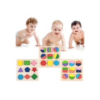 Yosoo Colorful Wooden Geometry Matching Puzzle
