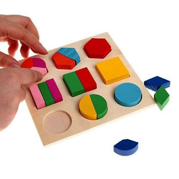 Yosoo Colorful Wooden Geometry Matching Puzzle