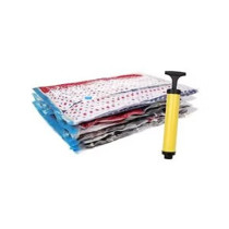Qings 6-Piece Reusable Sealer Storage Bag With Suction Pump Clear/Blue, 50 x 70 cm