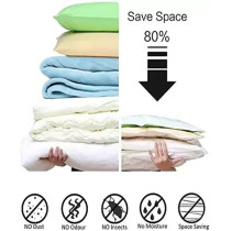 Qings 6-Piece Reusable Sealer Storage Bag With Suction Pump Clear/Blue, 50 x 70 cm