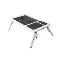E-Table Portable Laptop Table With Cooling Fan Black/White
