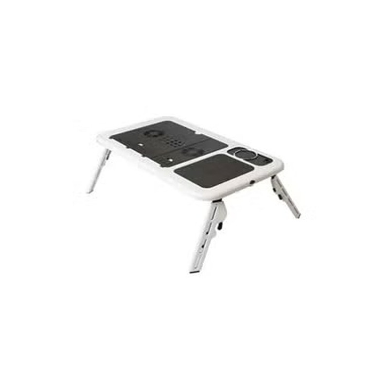 E-Table Portable Laptop Table With Cooling Fan Black/White