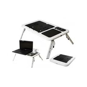 E-Table Portable Laptop Table With Cooling Fan Black/White