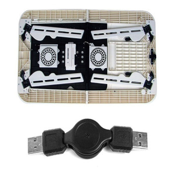 E-Table Portable Laptop Table With Cooling Fan Black/White
