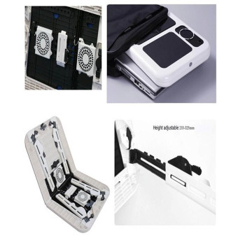 E-Table Portable Laptop Table With Cooling Fan Black/White