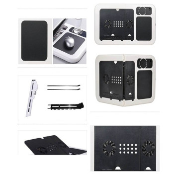 E-Table Portable Laptop Table With Cooling Fan Black/White