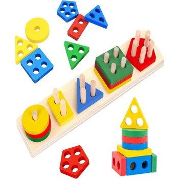 Viga Wooden Geometric Block Sorter