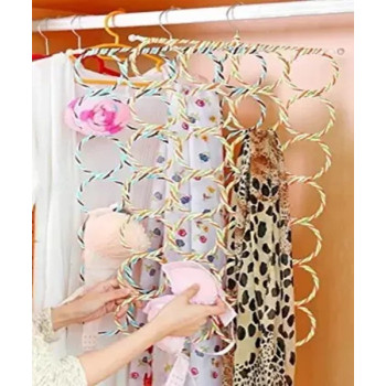28-Loop Scarf Fabric Holder Hanger Multicolour 5.2 x 35cm