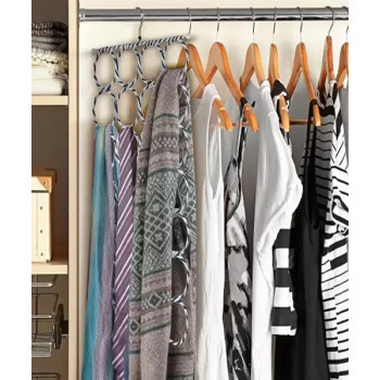 28-Loop Scarf Fabric Holder Hanger Multicolour 5.2 x 35cm