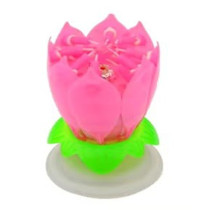 Rotating Lotus Flower Musical Candle 6 x 11Centimeter