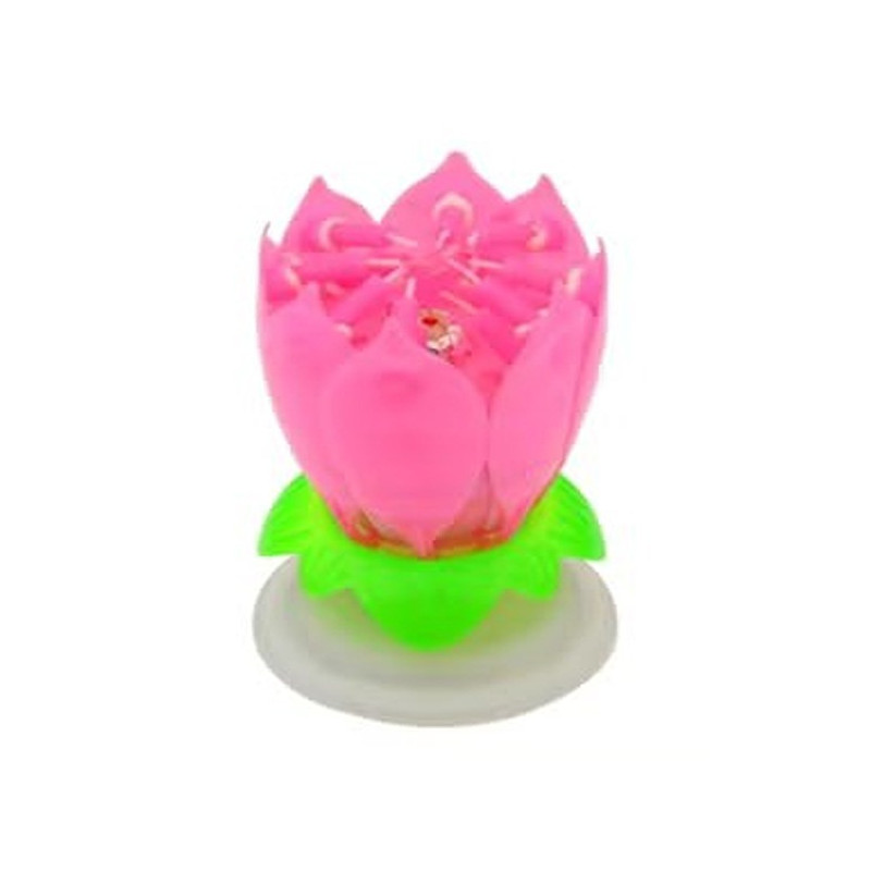 Rotating Lotus Flower Musical Candle 6 x 11Centimeter